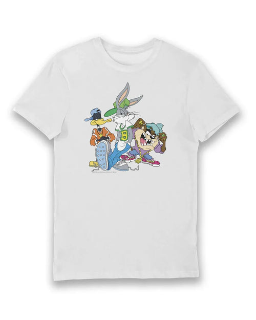 Official Looney Tunes Hip-Hop Bugs bunny, Taz and Daffy Tshirt - white