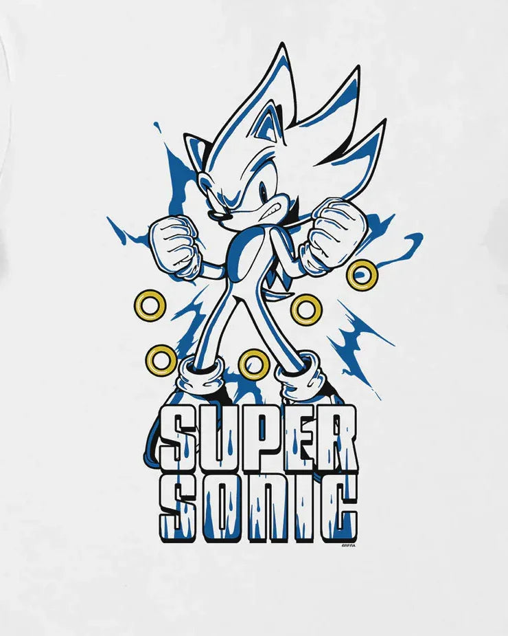 Official Sonic the hedgehog sleeveless low cut crop top- white