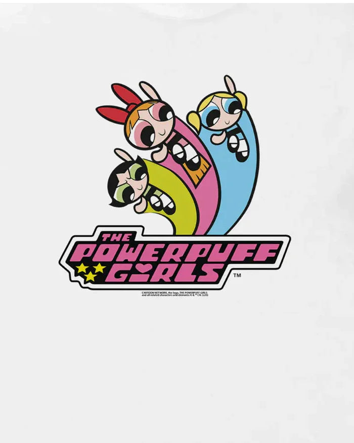 Official Powerpuff Girls sleeveless crop top- white