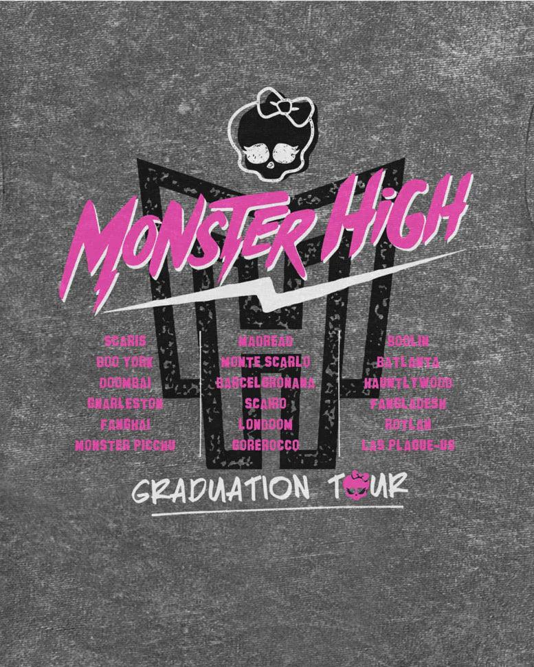 Official Monster high t-shirt - distressed look grey (front and back print)
