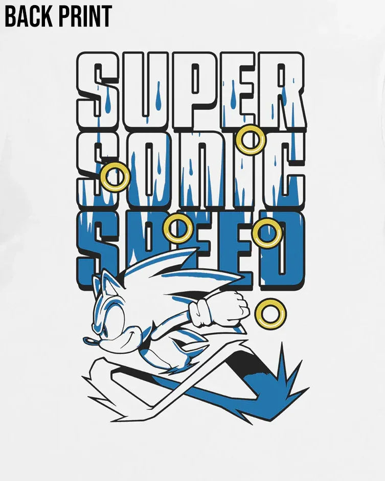 Official Sonic the hedgehog sleeveless low cut crop top- white