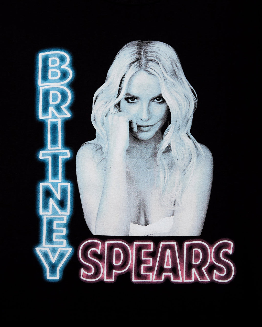 Official Britney Spears: Neon Light Britney Jean,  low cut cropped tee - Black