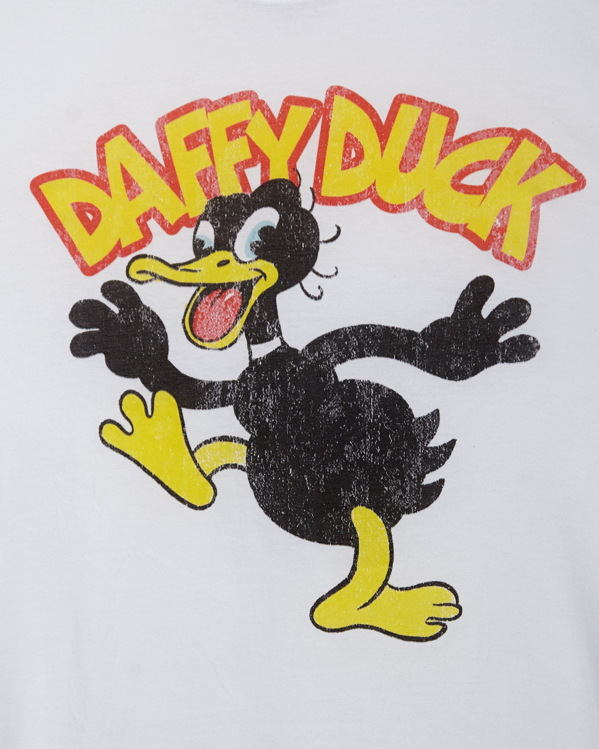 Official Looney Tunes: Daffy Duck low cut cropped T-Shirt - white