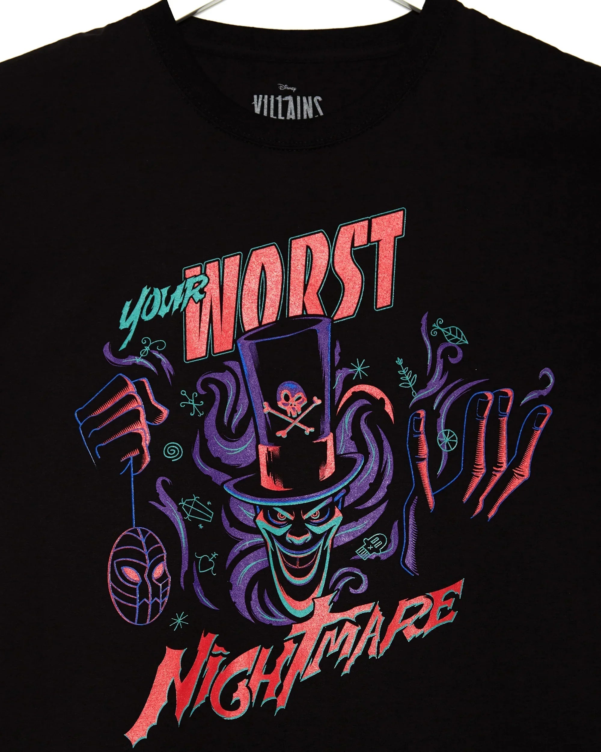 DISNEY VILLAINS: Shadow Man black - low cut cropped t-shirt