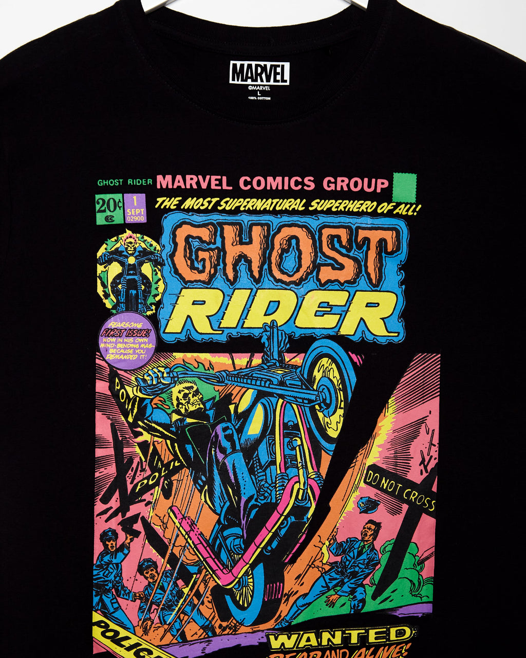 Official Marvel Comics,Ghost Rider Dead Or Alive on black Unisex T-Shirt