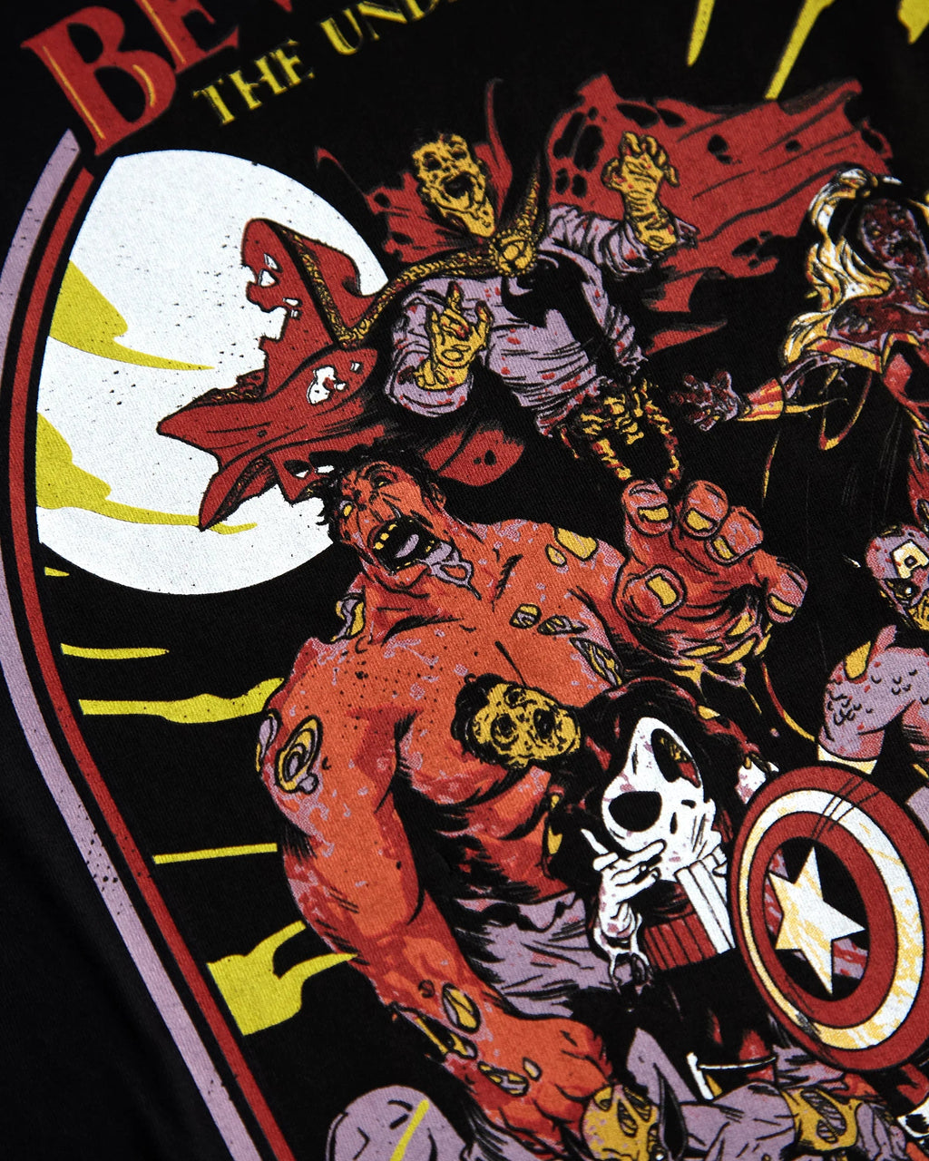 Official Marvel Comics, We Don't Bite on black Stone Wash - low cut cropped tee