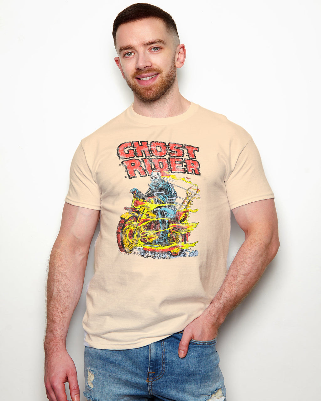 Official Marvel, Ghost Rider t-shirt - sand
