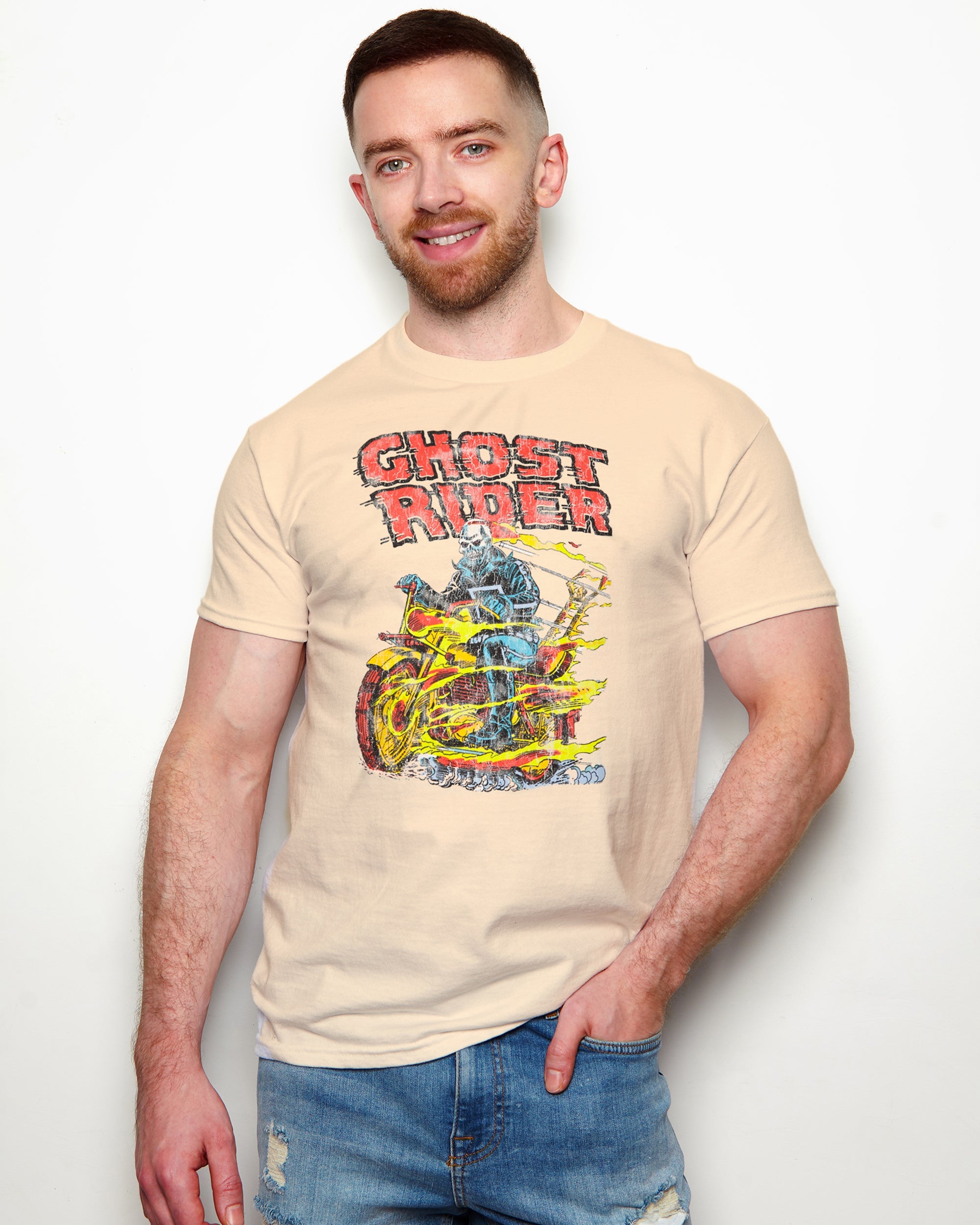 Official Marvel, Ghost Rider t-shirt - sand