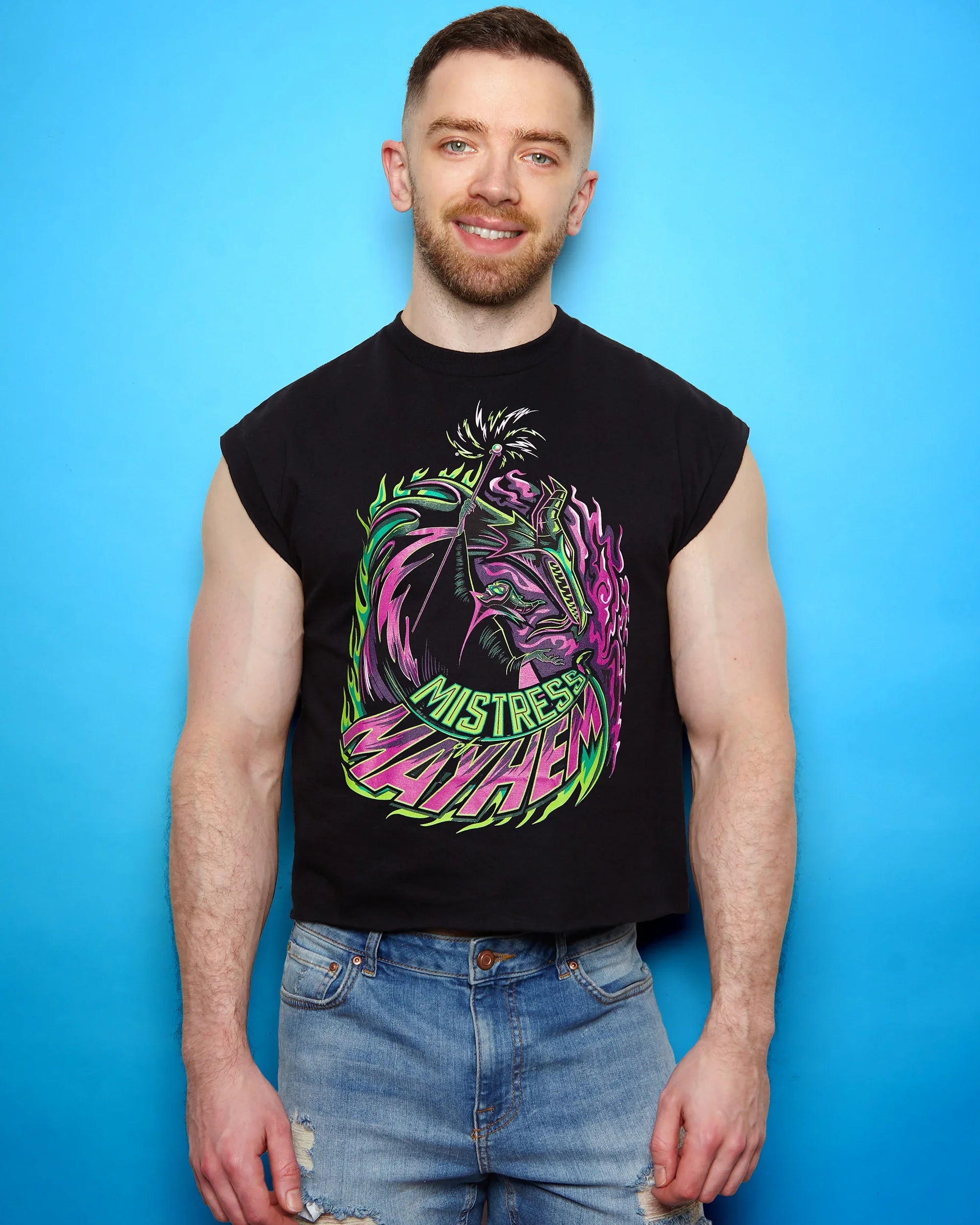 DISNEY VILLAINS: Maleficent black - low cut cropped tee