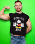 Disney Unisex T-Shirt: Mickey Mouse Original low cut cropped tee - Black