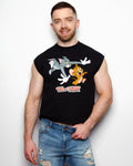 Tom & Jerry: Chase low cut cropped t-shirt -  black