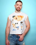 Official Jade: That's Showbiz Baby white low cut cropped tee