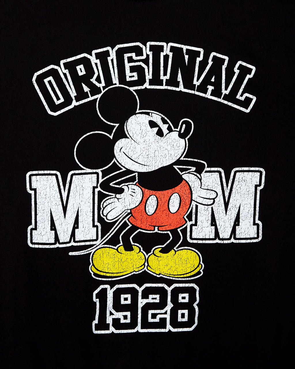 Disney Unisex T-Shirt: Mickey Mouse Original low cut cropped tee - Black