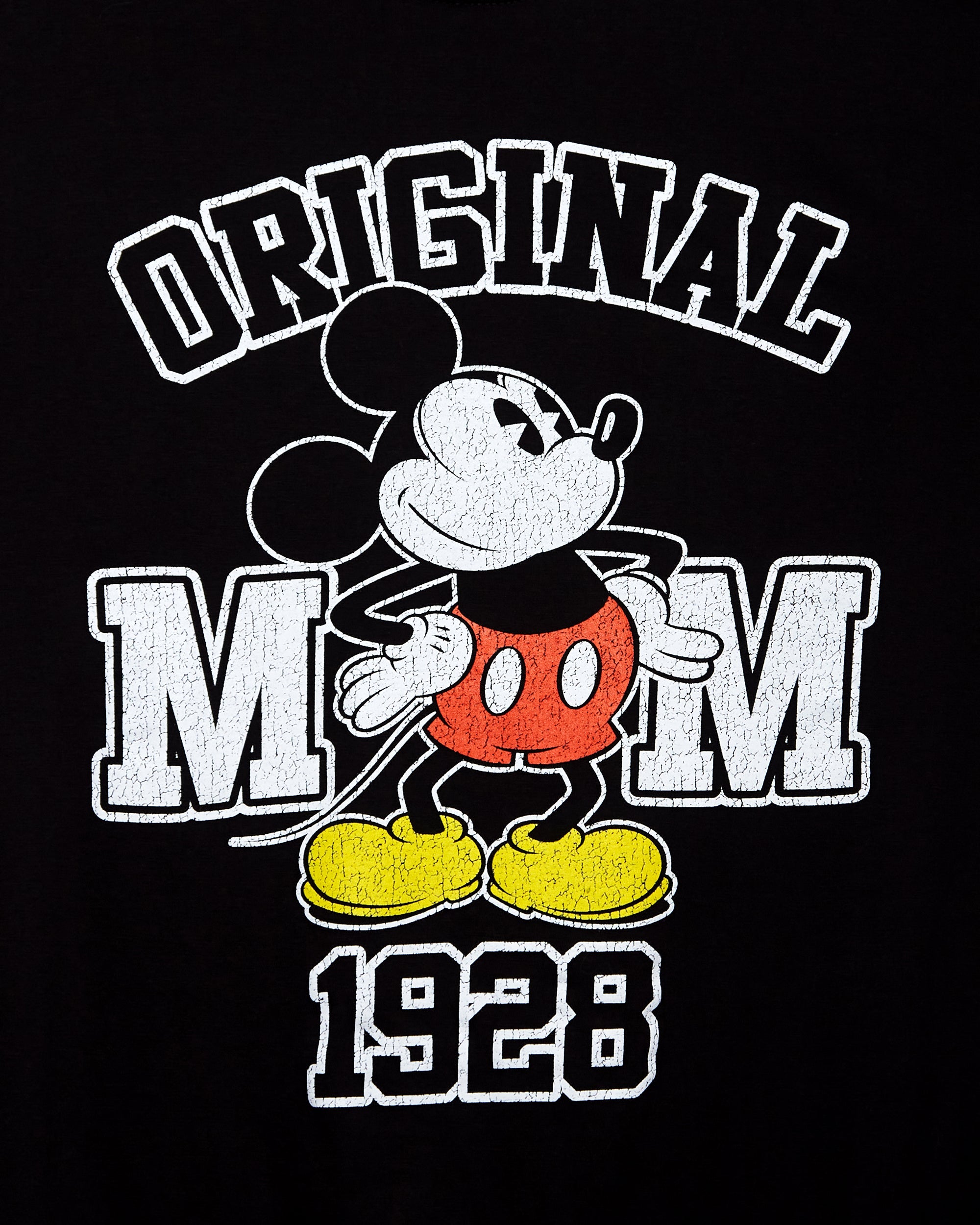 Disney Unisex T-Shirt: Mickey Mouse Original low cut cropped tee - Black