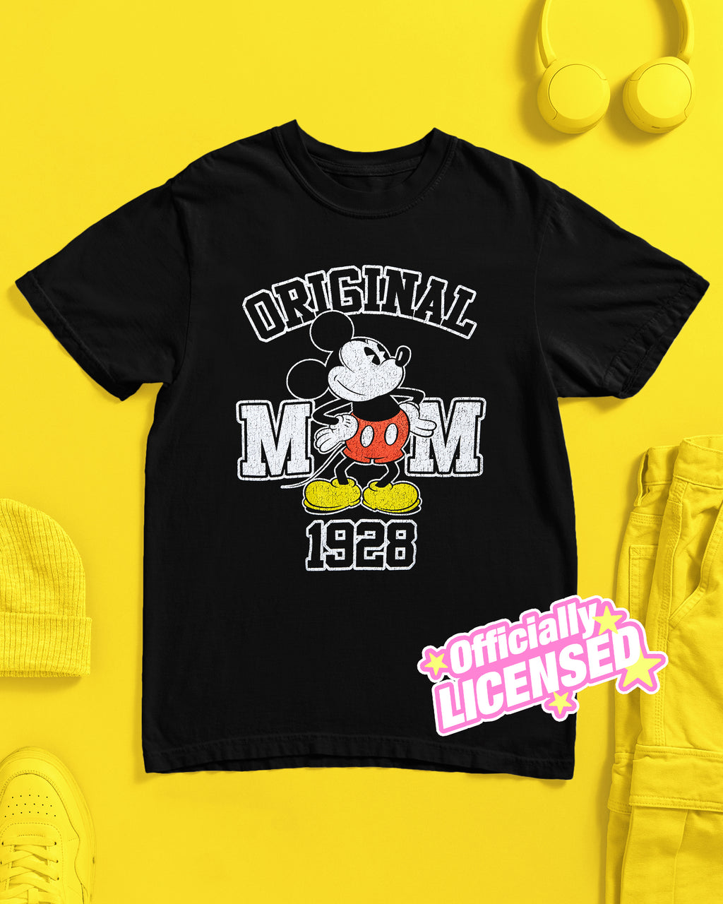Disney Unisex T-Shirt: Mickey Mouse Original Unisex T-Shirt - Black