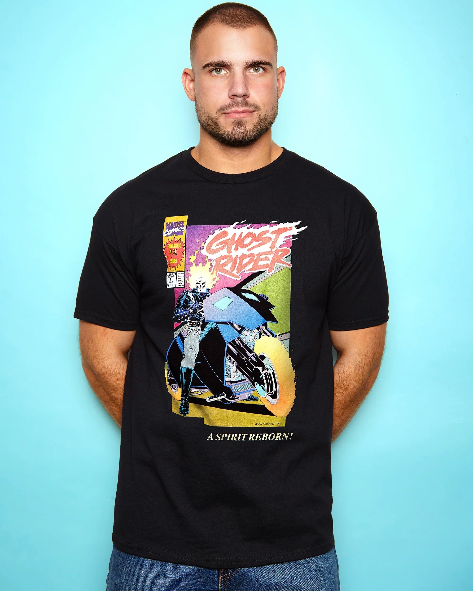 Official Marvel Comics, Ghost Rider Spirit Reborn Comic Cover on black - tshirt