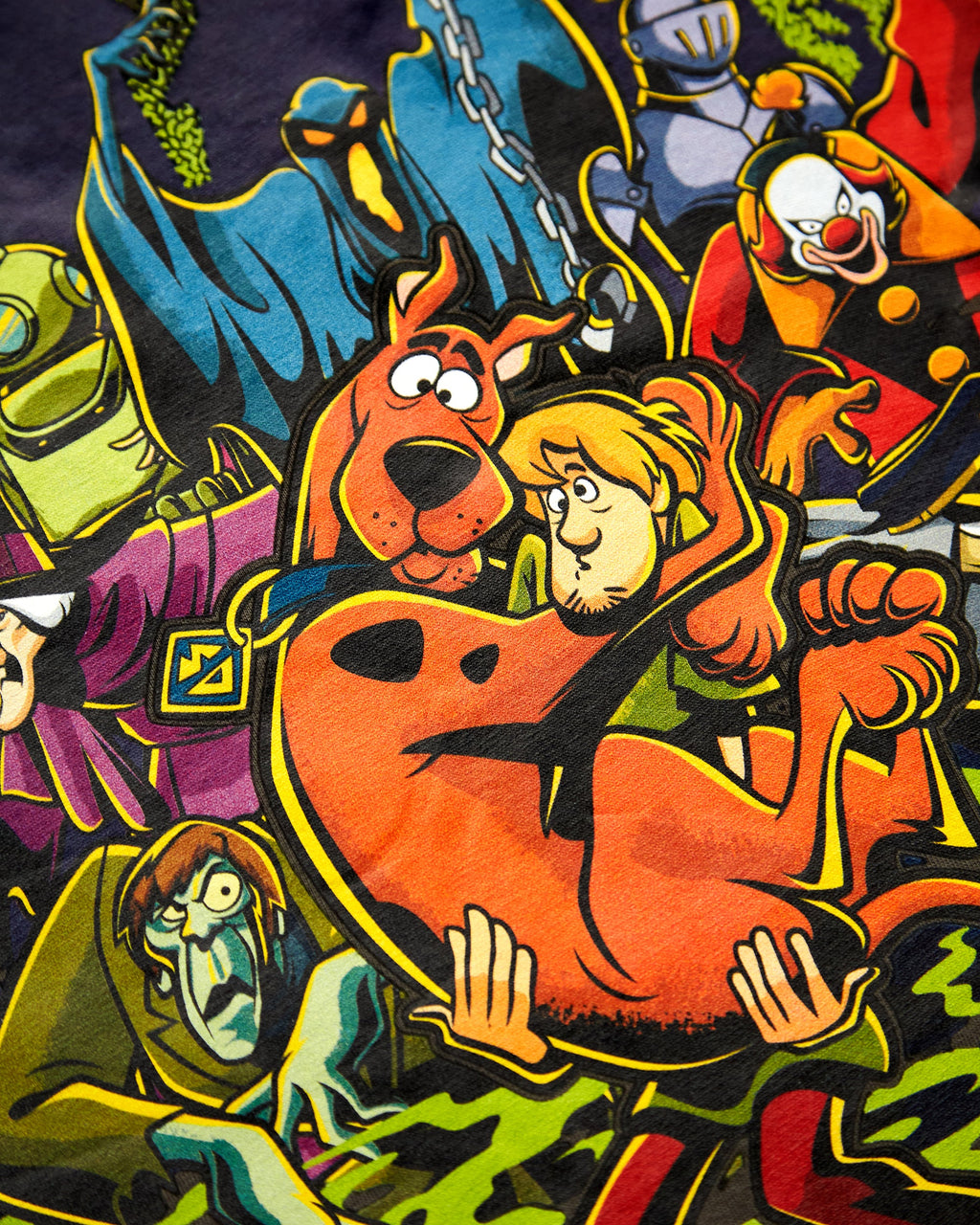 Official Scooby-Doo, monsters mashup low cut cropped tee - charcoal