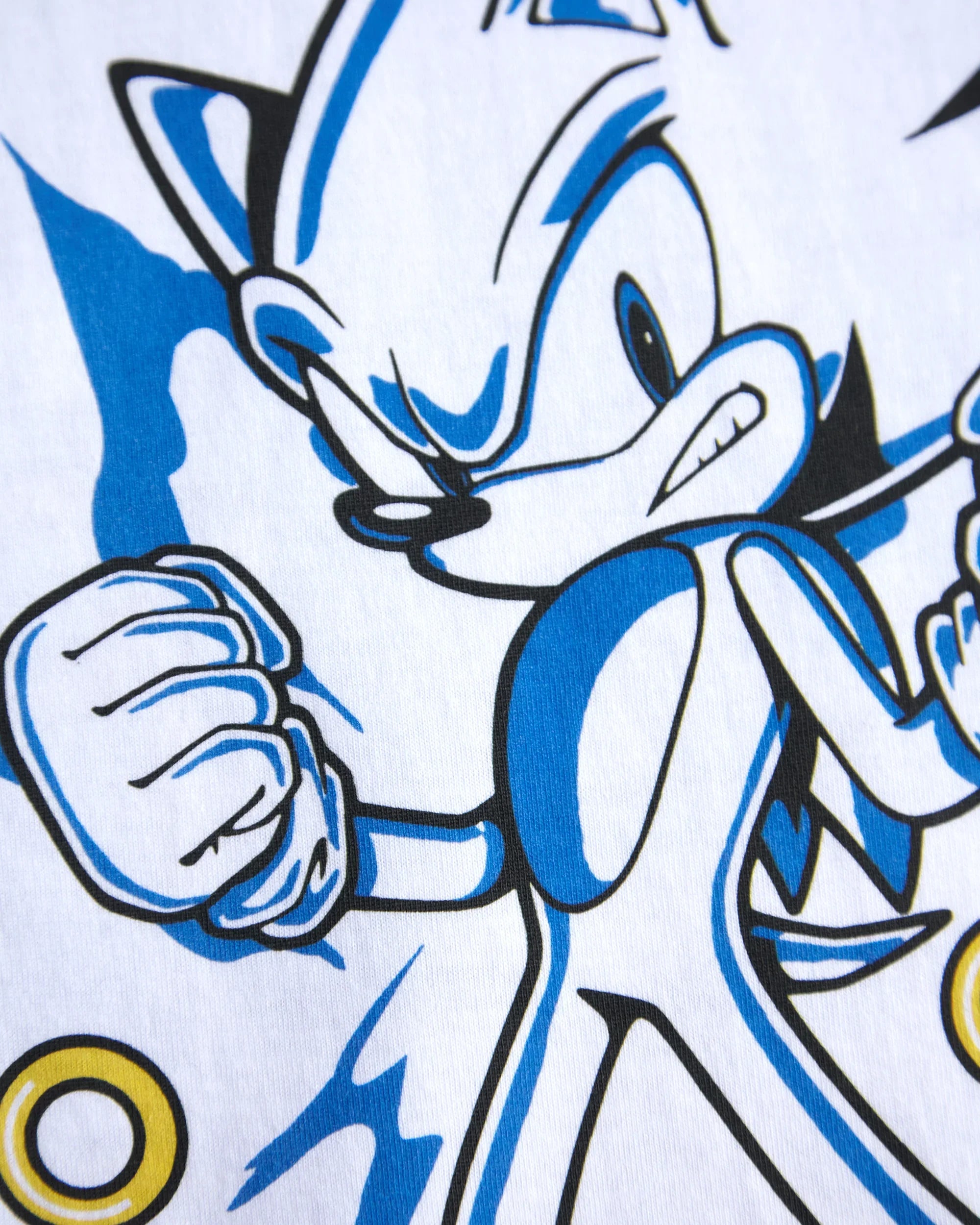 Official Sonic the hedgehog sleeveless low cut crop top- white