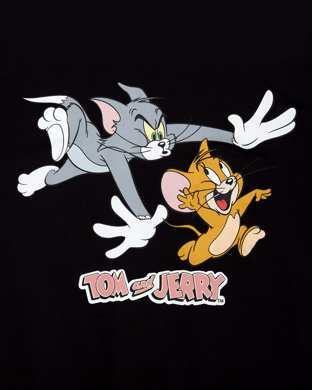 Tom & Jerry: Chase low cut cropped t-shirt -  black