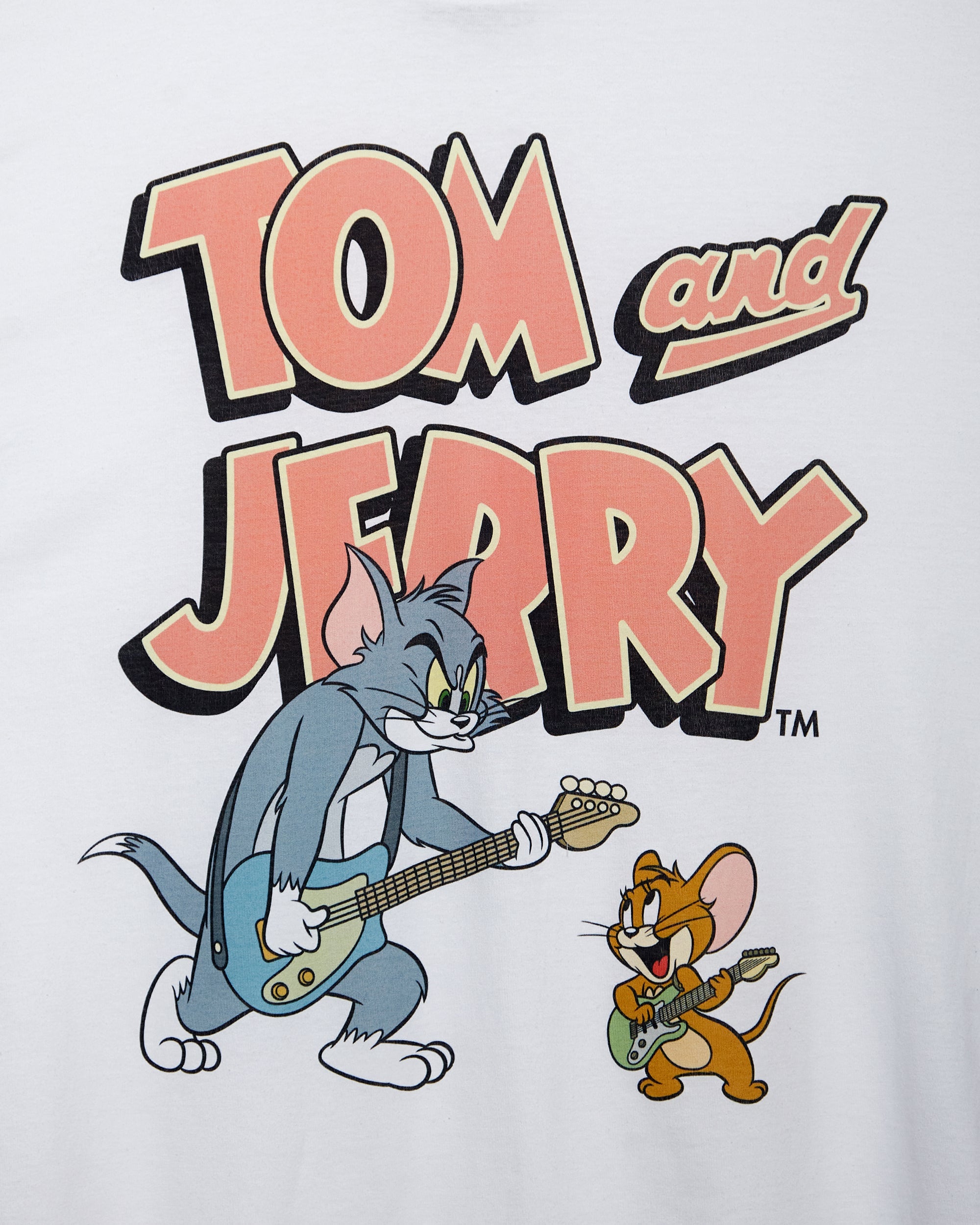 Official Tom & Jerry: Playing Guitar Unisex T-Shirt - White