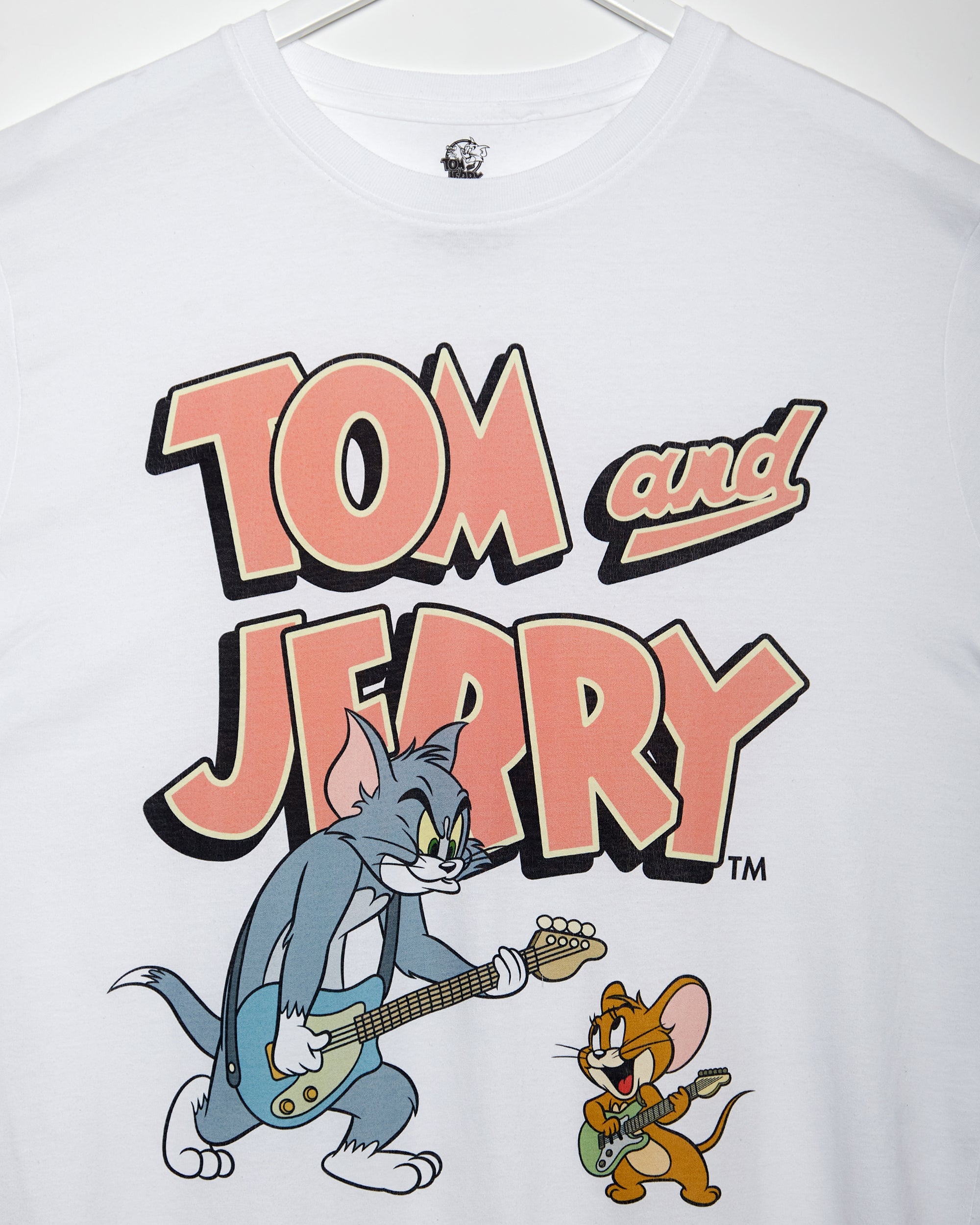 Official Tom & Jerry: Playing Guitar Unisex T-Shirt - White