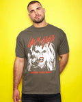 Man wearing a t-shirt with a  Lady Gaga "Born This Way" graphic on a yellow background