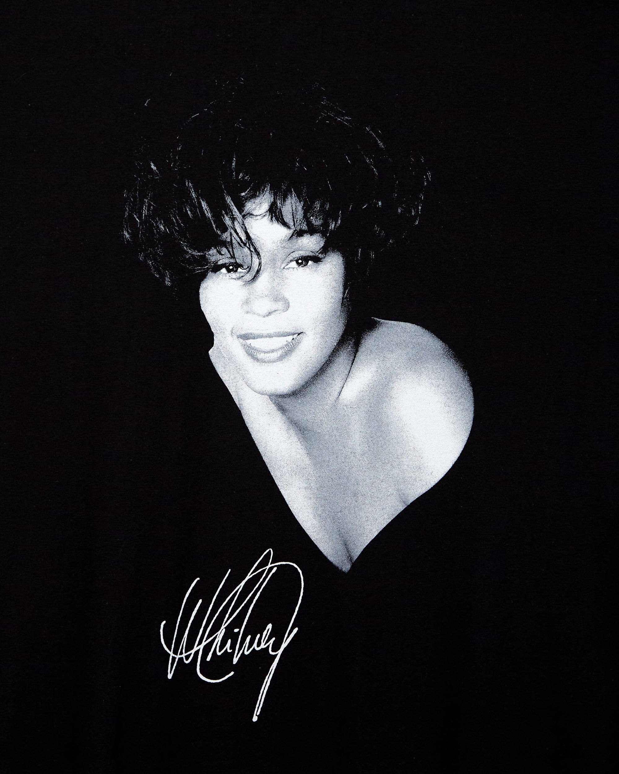 Official Whitney Houston, low cut cropped t-shirt - black
